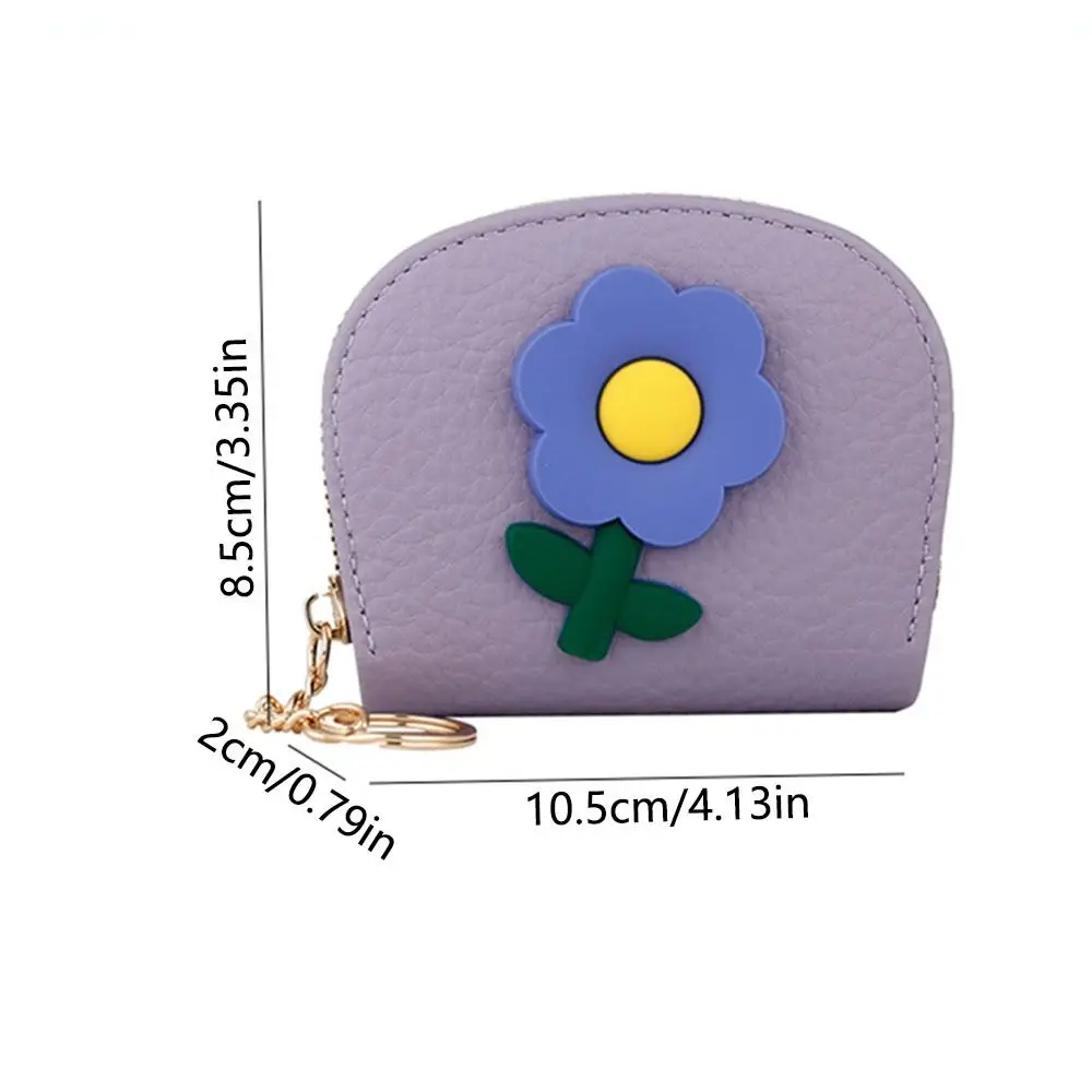 11 فتحة حامل بطاقة الجهاز الصغير تصميم زهرة مع سلسلة المفاتيح الكرتون زهرة حافظة للبطاقات المدمجة متعددة الأغراض متعددة الفتحات تغيير المحفظة