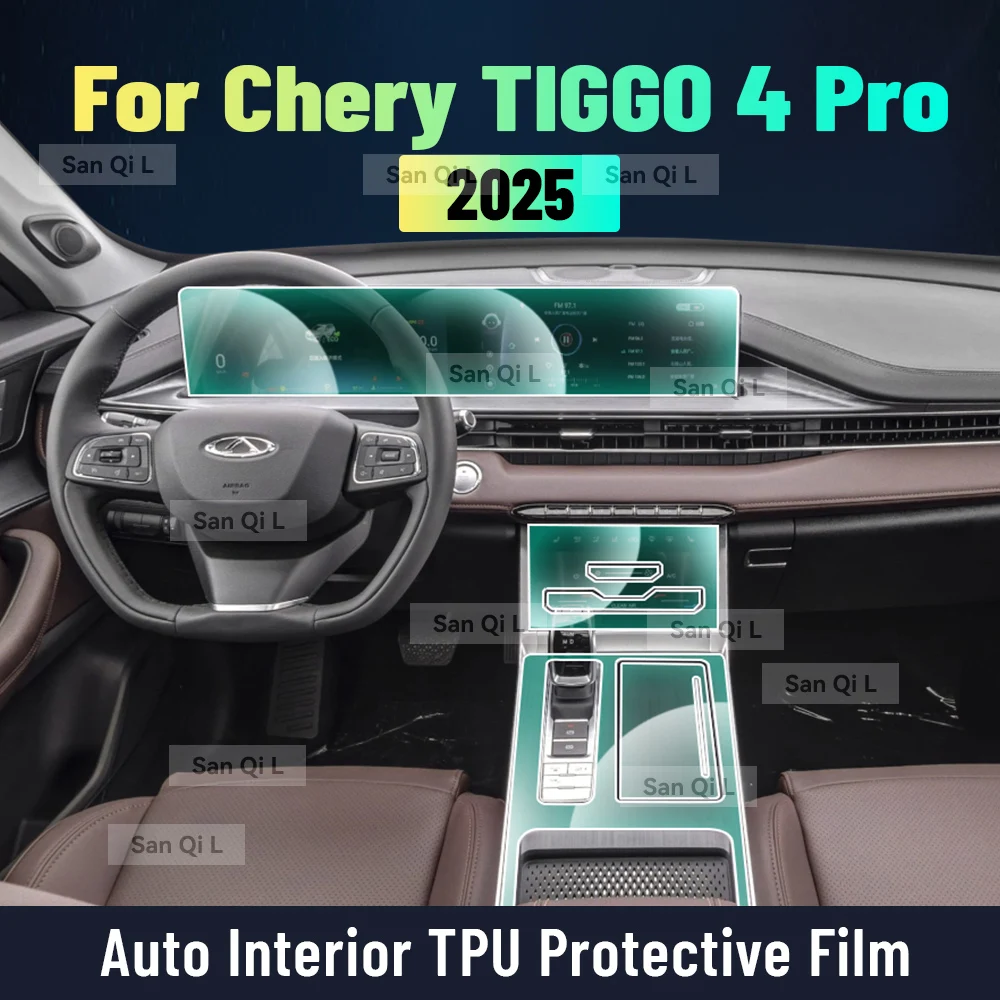 Protective Interior Film Anti-scratch for CHERY TIGGO 4 Pro 2025 Equator Sport Car TPU Center Console Screen Accessories