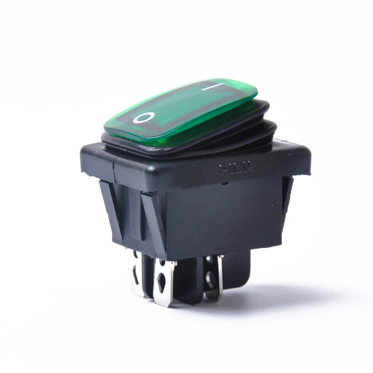 Waterproof Rocker Switch Boat Car Round 4 Pin LED Yellow Light On 12V DC Terminal Dustproof Water Resistant for Boat
