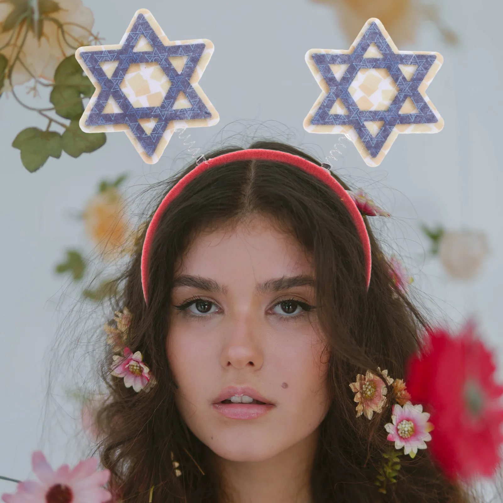 

Набор из 4 повязок на голову в стиле звезды Давида для празднования Хануки, реквизит для фотосессий, украшения для вечеринки в честь Хануки