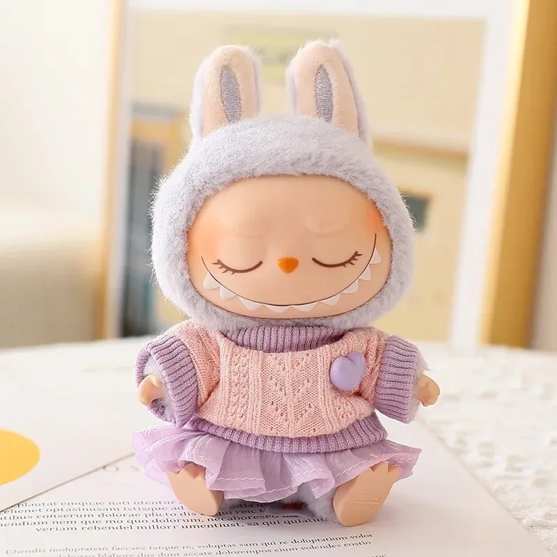ミニドール服衣装アクセサリー 15-17cm ロパ・ラブブ＆10cm コットン人形用 ラブフーディ ピンクヤーンスカート 衣類（人形なし）