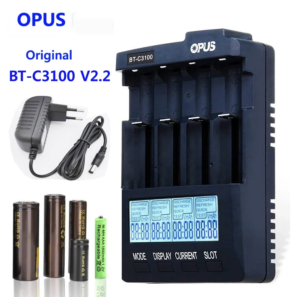 Standard Battery Charger Opus BT-C3100 V2.2 Digital Intelligent 4 Slots AA/AAA LCD Battery Charger tool parts