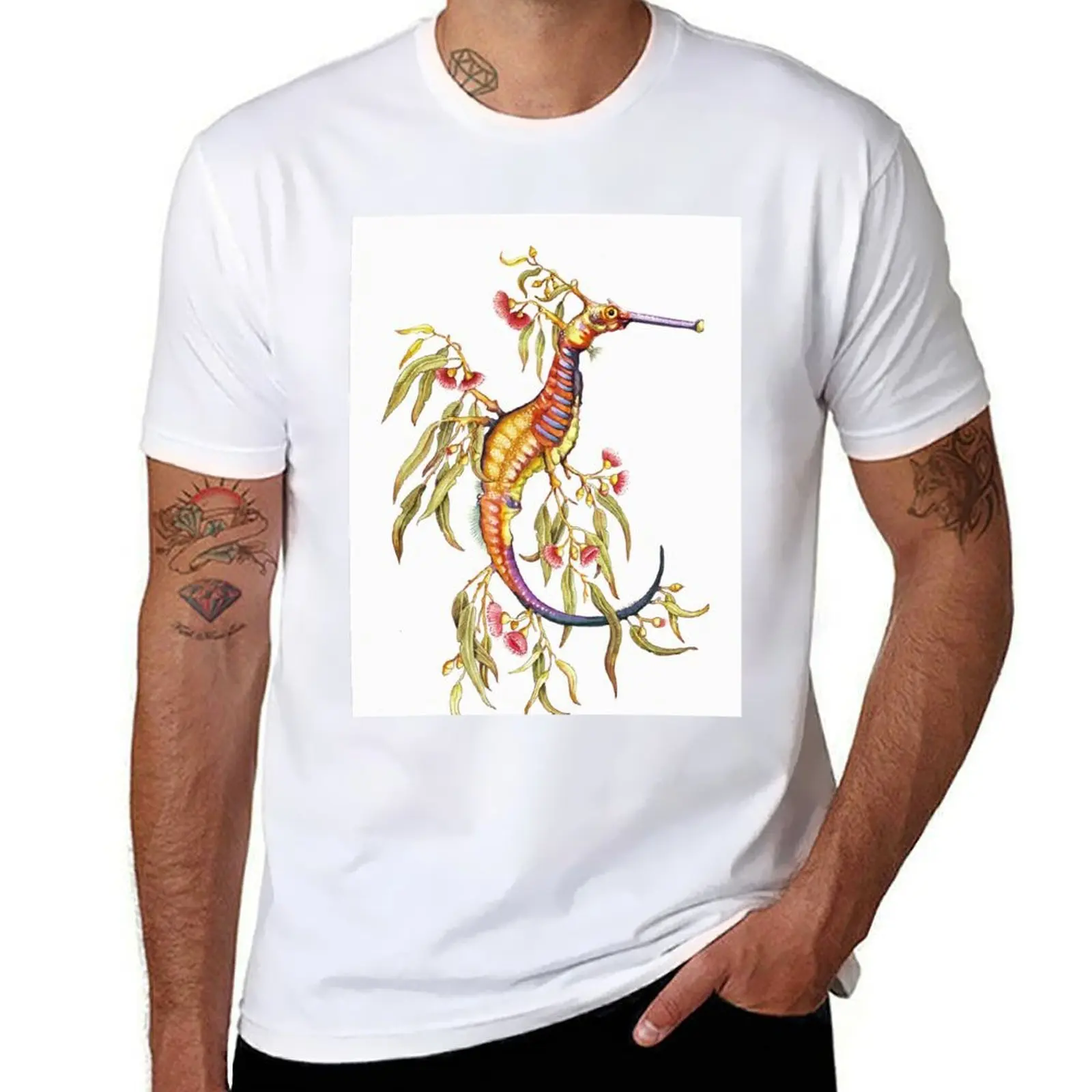 

Floral Weedy Sea Dragon T-Shirt man t shirt designer cotton t shirts high quality man t shirts graphic T-Shirt