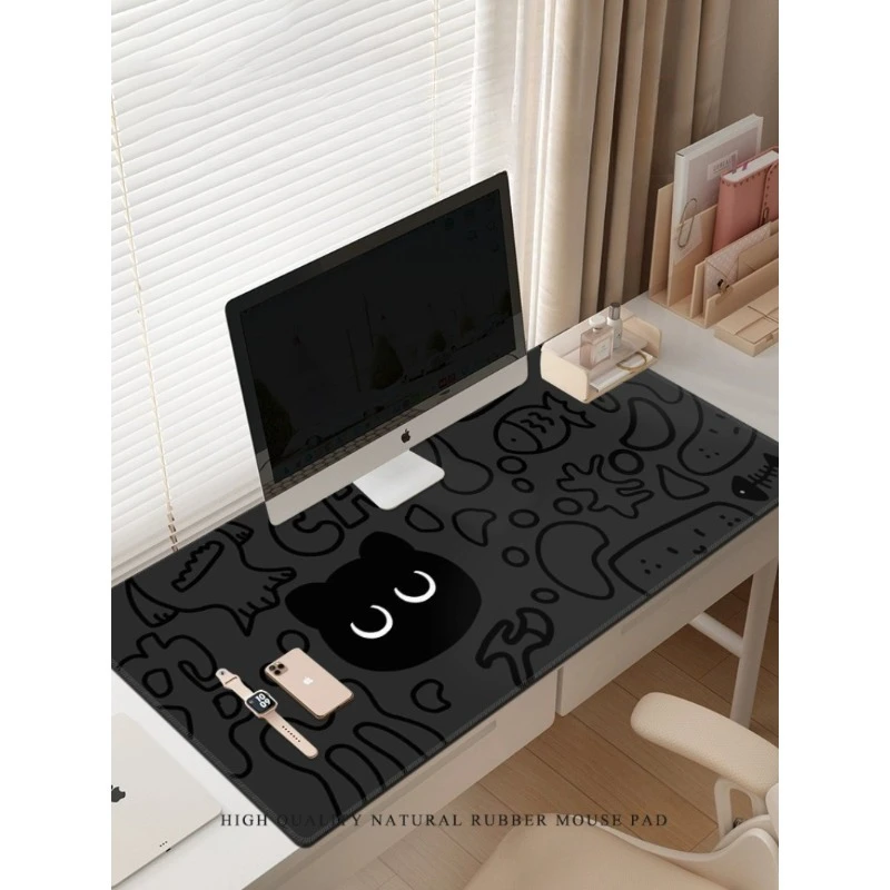 

MINISO Cartoon Cute Black Cat Kitten Mouse Pad Girl Large Size Desk Mat PC Gamer Keyboard Rug Office Carpet Laptop Table Pad