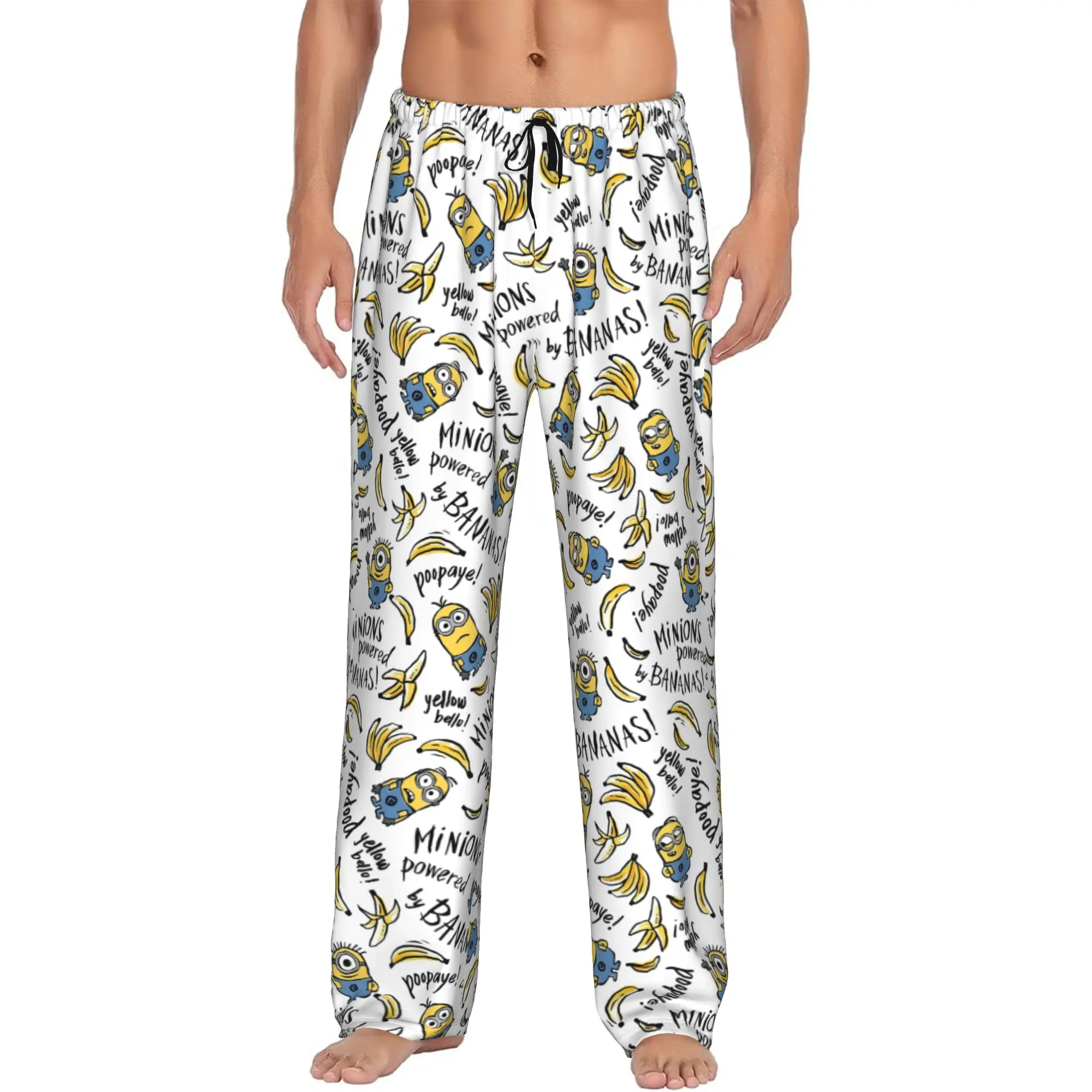 

Custom Print Men Yellow Man Pajama Pants Sleepwear Sleep Lounge Bottoms with Pockets