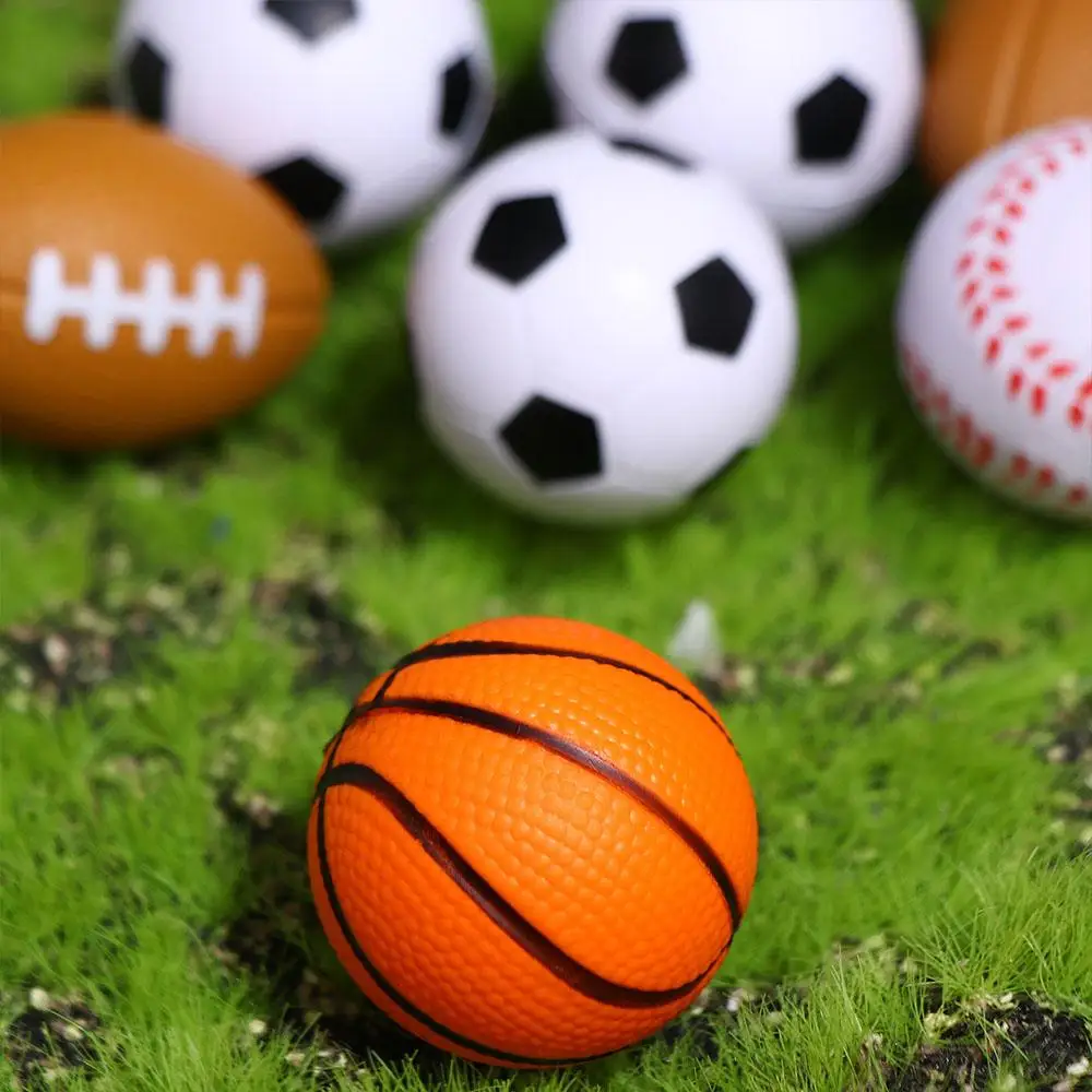 Soft Kid Toy Football PU Foam Rugby Bouncy Balls PU Sponge Ball Mini Basketball Toys Squeeze Ball Funny Toy Balls