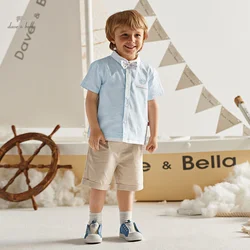 Abito da ragazzo Dave Bella 2024 nuovi vestiti estivi vestiti a maniche corte per bambini pantaloncini Baby Gentleman Set a due pezzi DB2241005