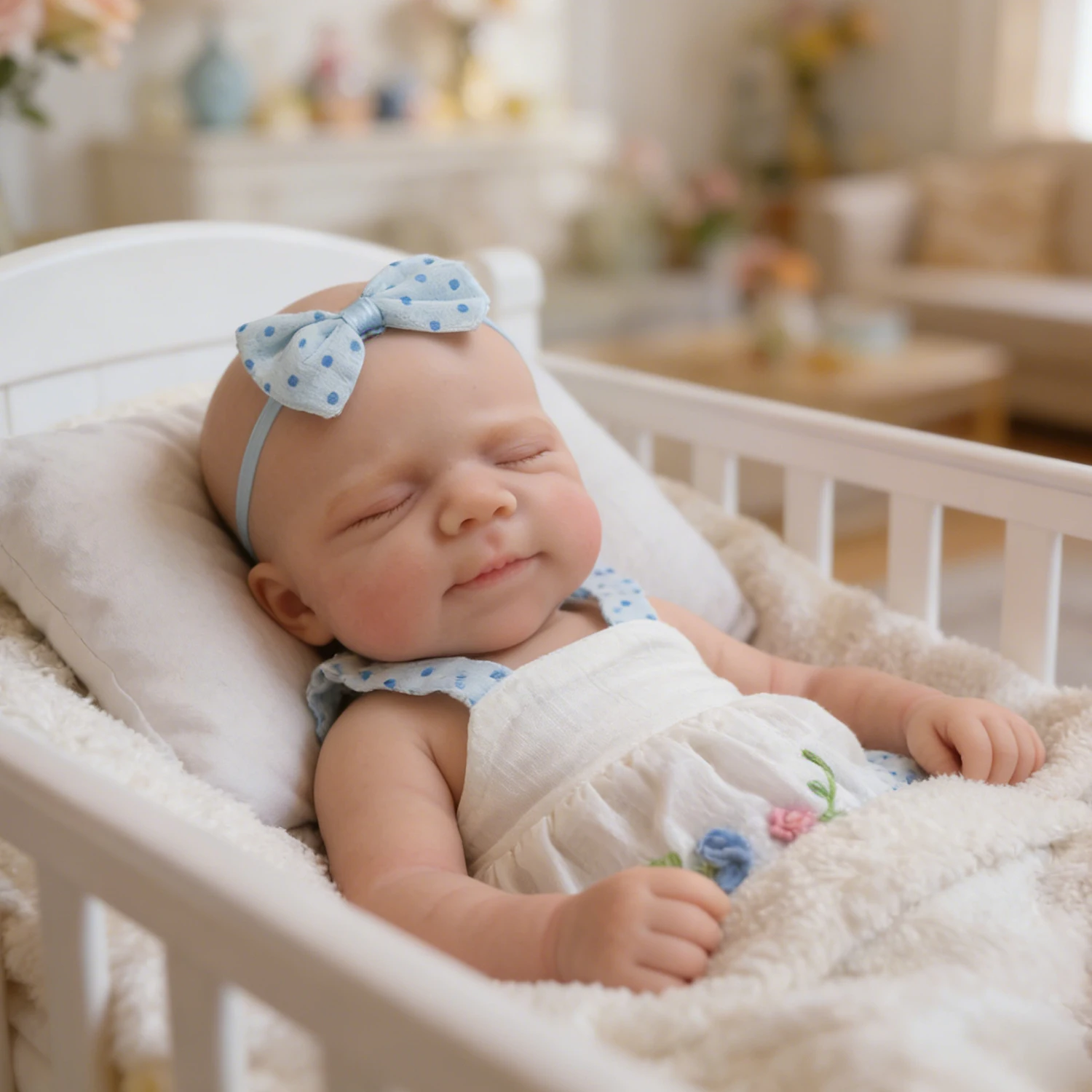 NPK 12inch Squishy Elastic Platinum Silicone Baby Doll Pascale Super Soft Solid Color Silicone Doll for Ages 3+