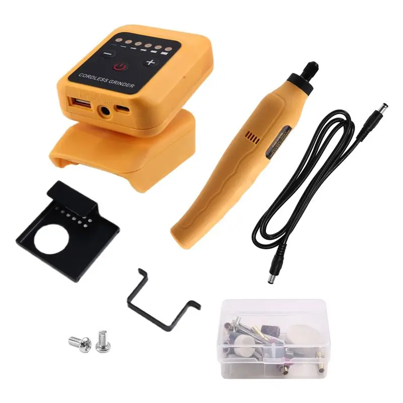 -[Retail TX] 80W Electric Grinder Kit No-Load Speed Up To 18000Rpm Rechargeable DIY Electric Grinder For 18V-21V Battery