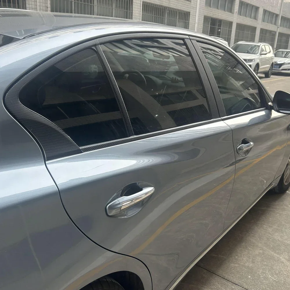 For Infiniti Q50 2013-2023 Sedan Window Chrome Delete Blackout ABC Pillars Glossy Black Stickers