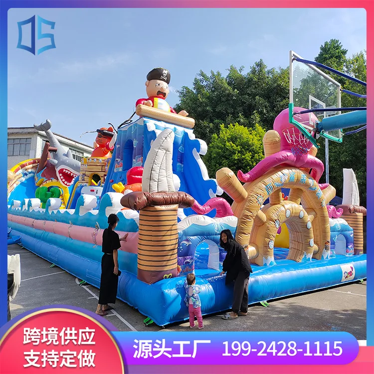 Large inflatable castle, outdoor children's parent-child paradise, night market stall castle