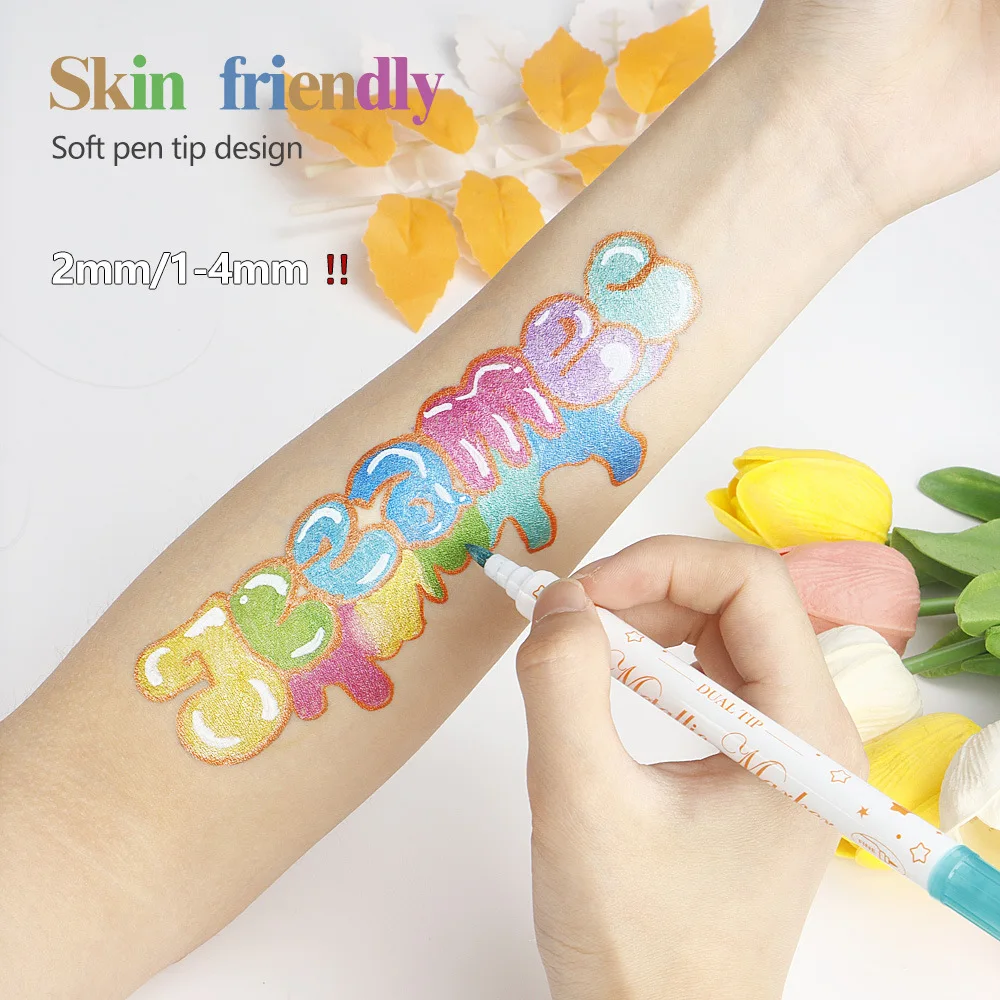 

12 Colors Nail Art Tattoo Coloring Pen Drawing Nail Design Colorful Outlining Pen Kit For Home Salon DIY Nail Art Tattoo