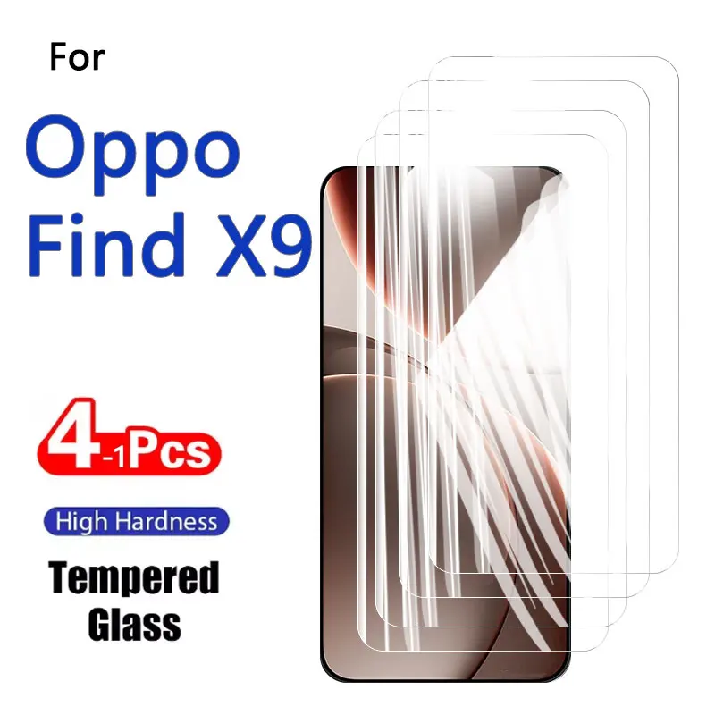 1–4 Stück Displayschutzfolien für Oppo Find X9 x 9, 6,59 Zoll, gehärtetes Glas, Kristall, hohes Aluminium, kratzfest, freundlicher Fingerabdruck