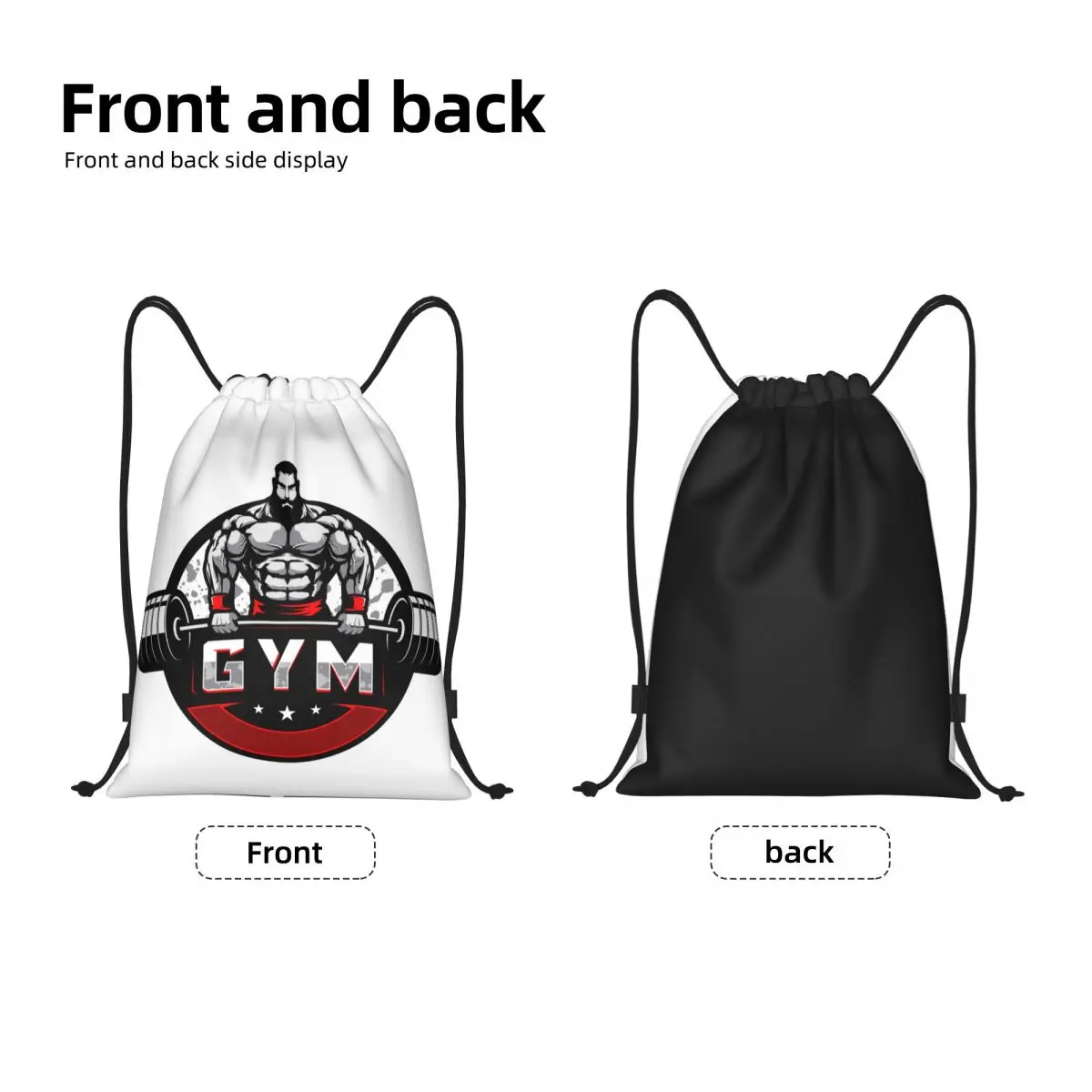 Mochila con cordón para hombre y mujer, saco deportivo plegable para Fitness, musculación y compras