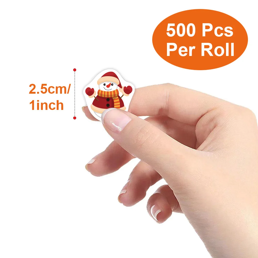 100-500pcs Heterotypic Christmas Themed Animals Stickers 8 Designs 2.5cm/1inch DlY Graffiti Holiday Party Decoration Labels