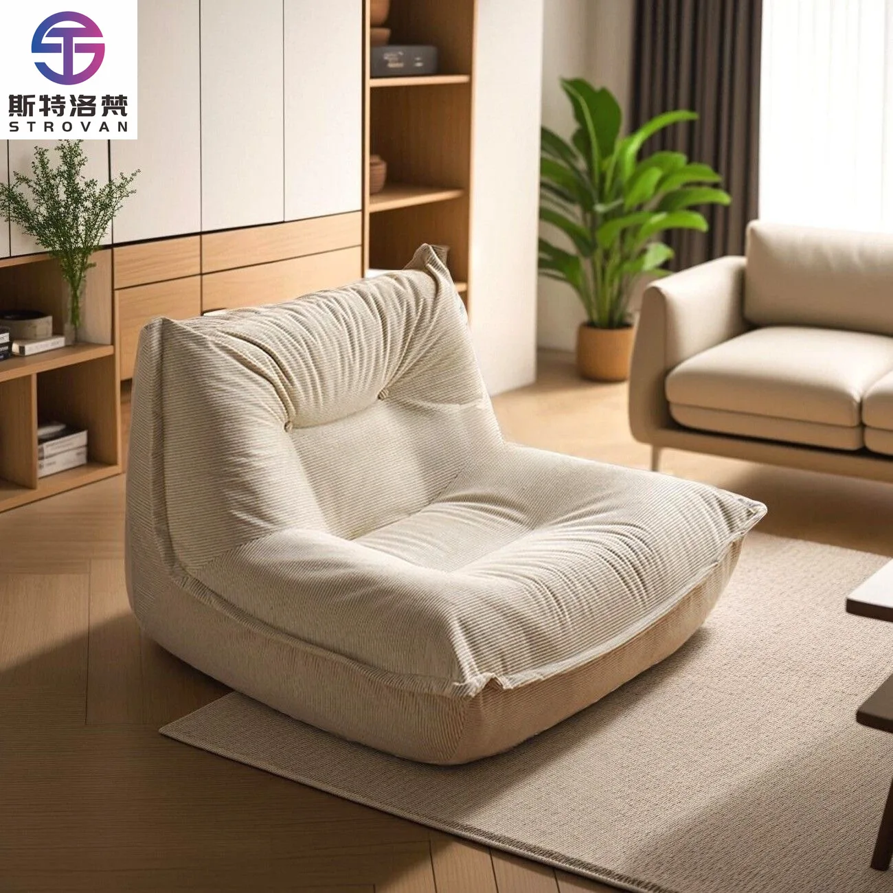 أريكة أرضية كسولة مضغوطة، أريكة زاوية مضغوطة ومفرغة لغرفة المعيشة