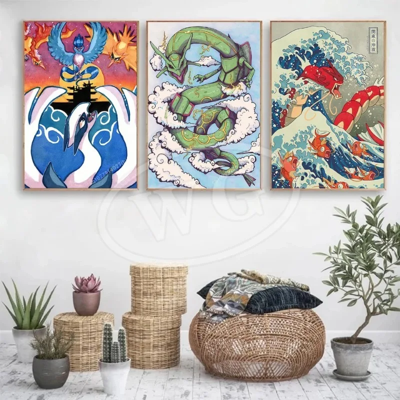 Anime Figures Pokemon High Definition Painting Canvas Posters Prints Wall Art Picture for Living Room Murals  Children's Gift