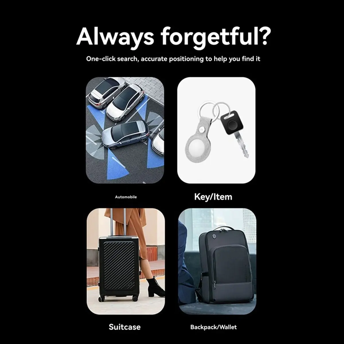 Goodprice Bluetooth GPS Tracker N Tag Anti-Lost Locator with Global Positioning for Find My APP for Key Luggage Backpack
