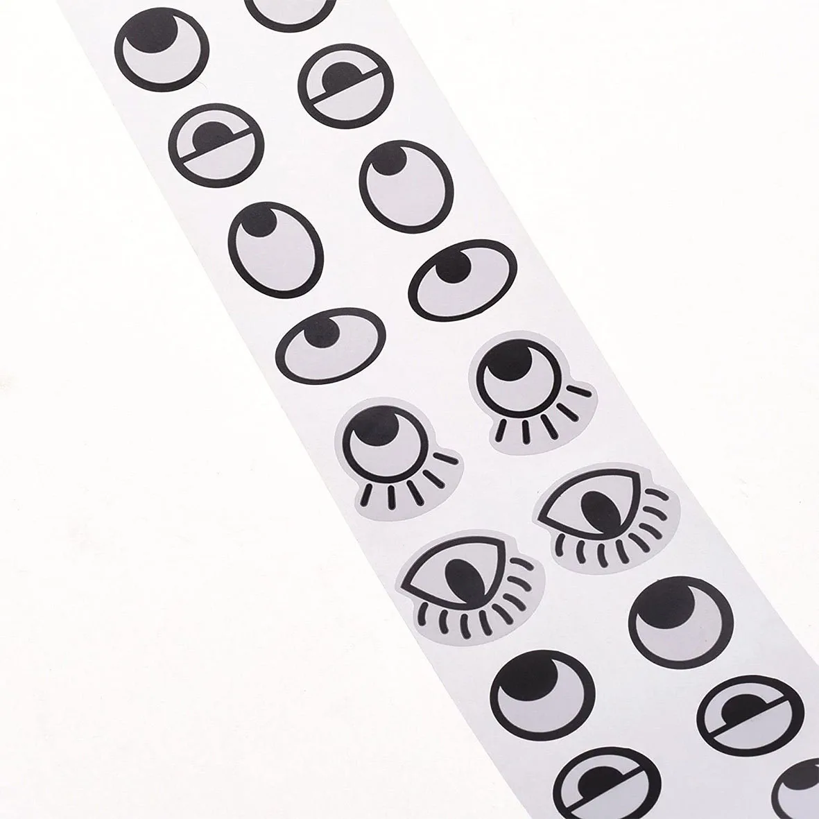 

1 Roll Black White Eye Labels Self Adhesive Round Craft Decals For Scrapbooks Party Decorations Easy Peel Stick
