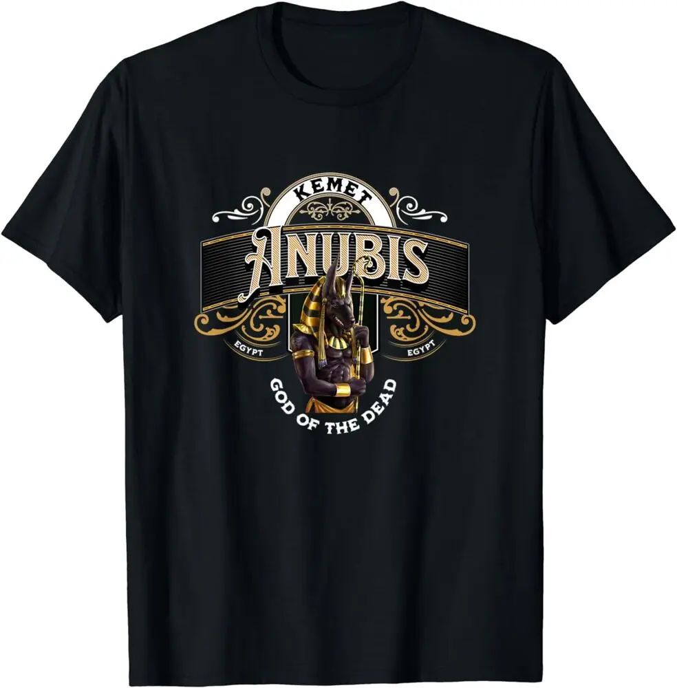 Anubis Black And Gold Retro Vintage Design Tee T-Shirt For Men Women Summer Tees Cotton Luxury Brand Vintage Oversized