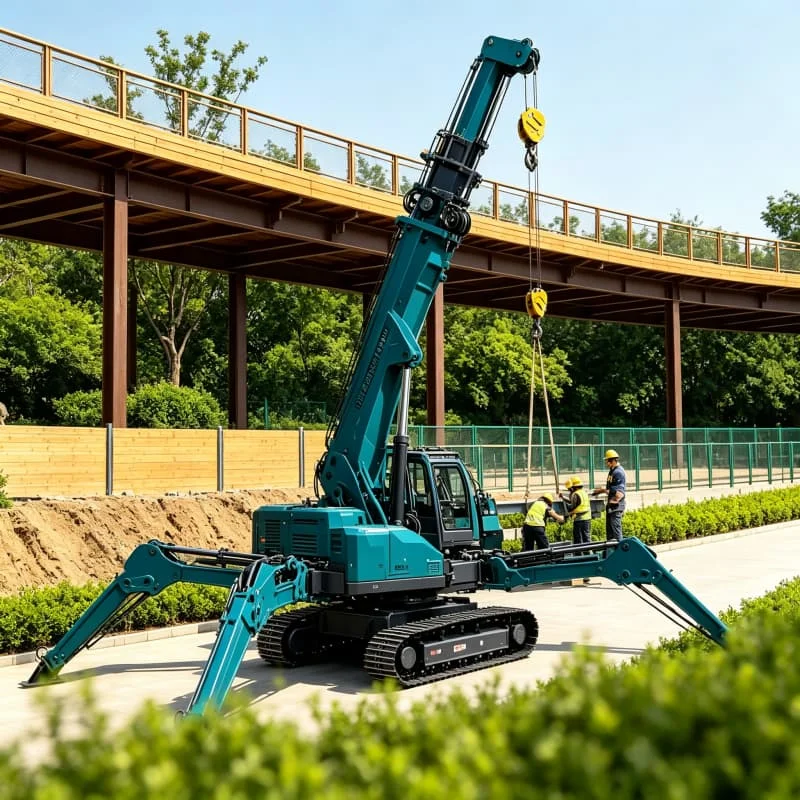 Compact Spider Crane Mini Crawler Hydraulic Lifting Machine for Narrow Space Construction Glass Curtain Wall Installation 1Ton