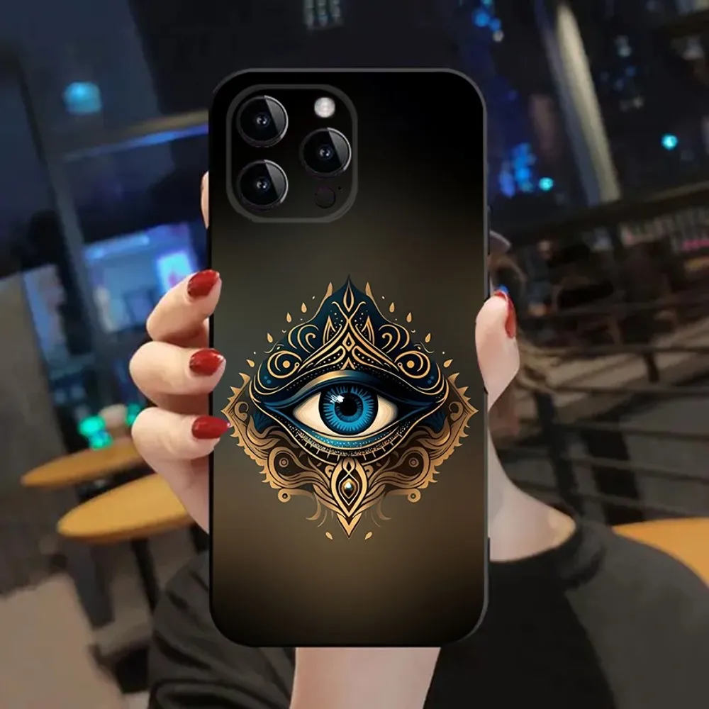 Egyptian Eye of Horus  Phone Case For Apple iPhone 15,14,13,12,11,XS,XR,X,8,7,Pro,Max,Plus,mini Silicone Black Cover