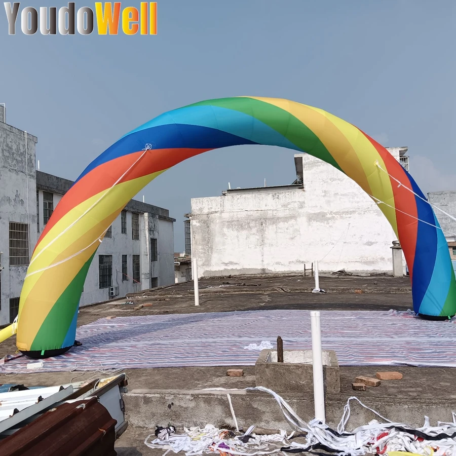 Rental Inflatable Rainbow Spiral Arches Are Used For Rent And Sale At The Door Of Business Activities