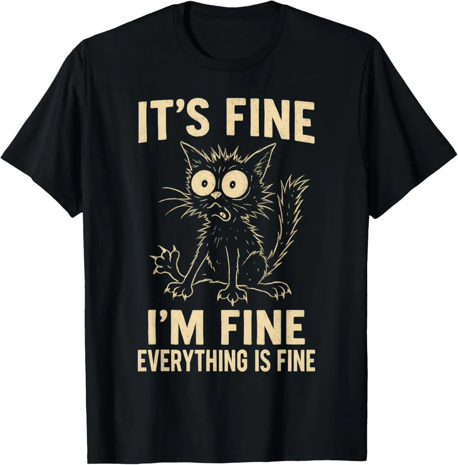 Funny Graphic Tee Men Women Kids Weird Crazy Meme Cat T-Shirt 100% Cotton Trendy Y2K Short-Sleeve Tee-Soft, Quick-Drying,
