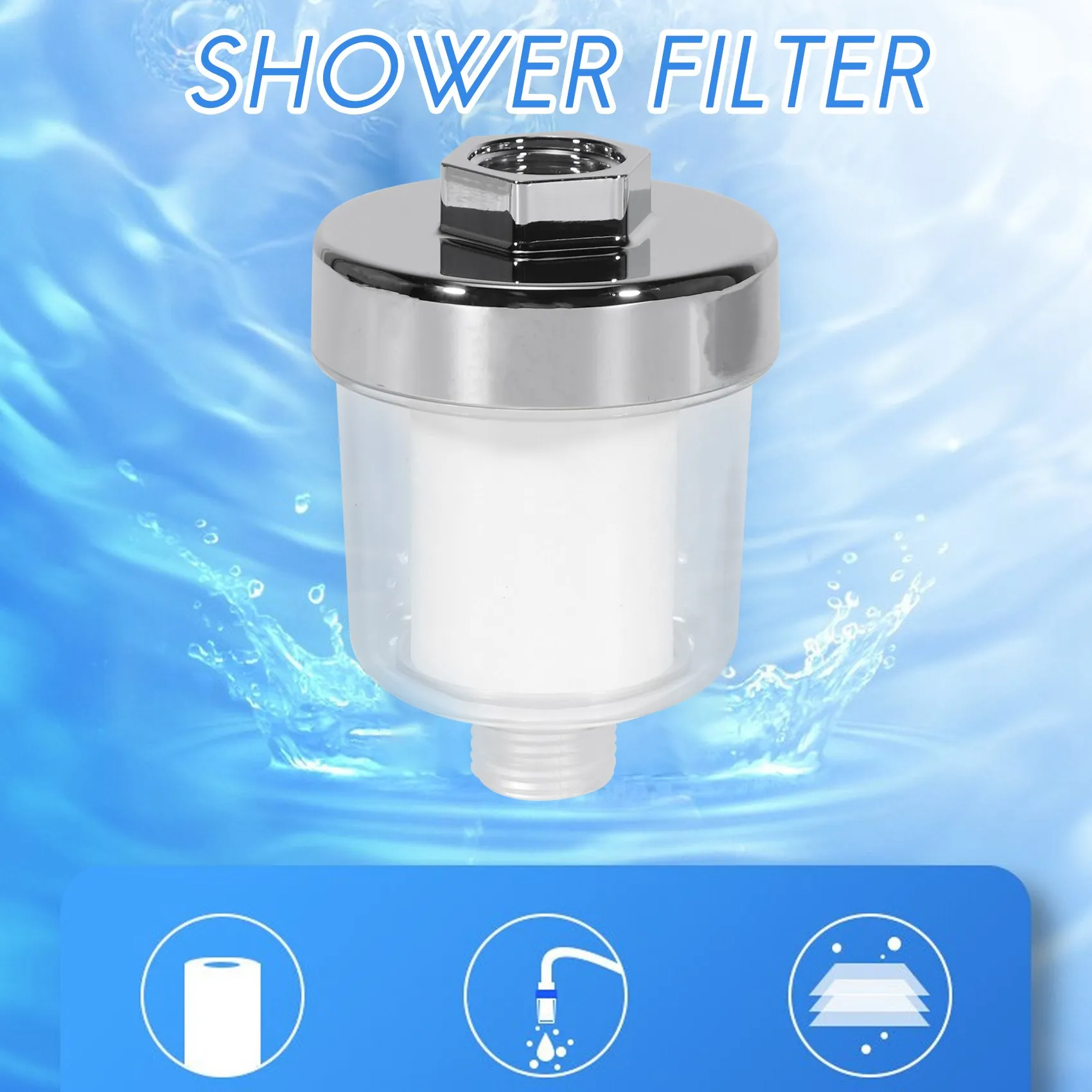 Filtro universal do chuveiro, saída do purificador, agregado familiar, torneiras de cozinha, purificação, acessórios home do banheiro