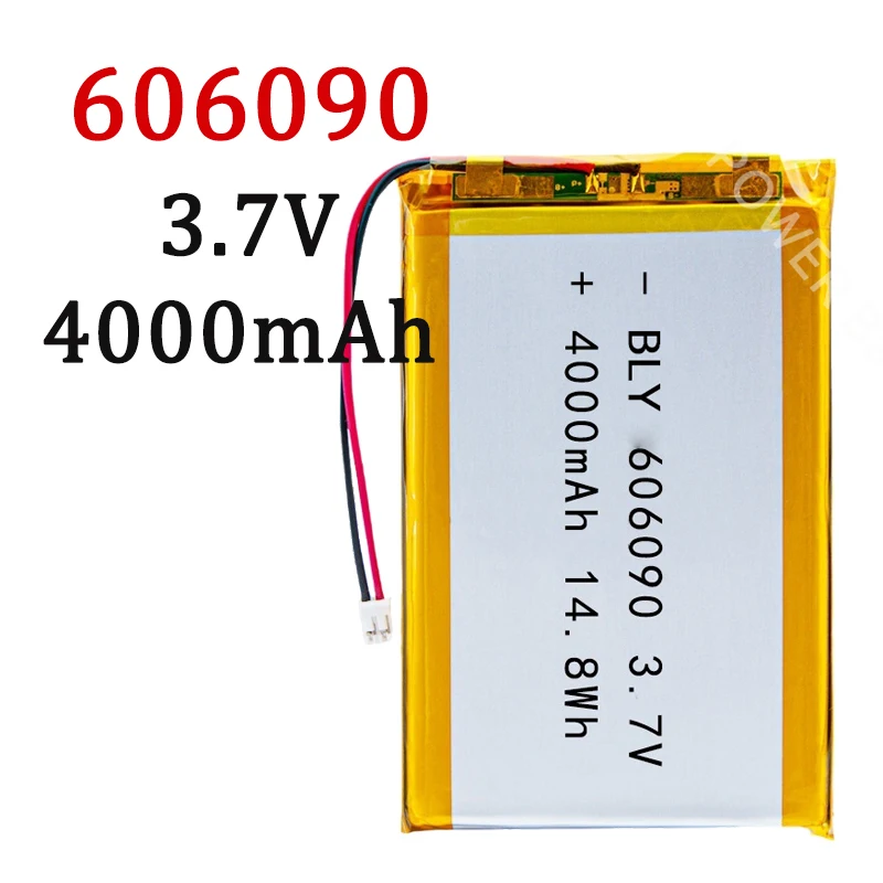 3.7V 4000mAh 606090 Polymer Lithium Battery Lithium Ion Battery For Power Bank GPS 100% Real Capacity