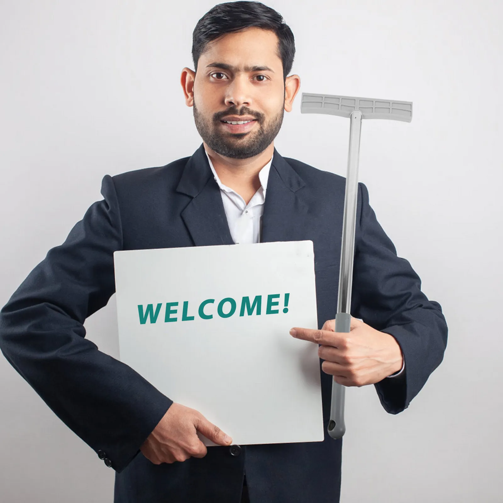 Stainless Steel Handheld Sign Holder Adjustable Height Portable Lightweight for Airport Pickups Tours Exhibitions Parades