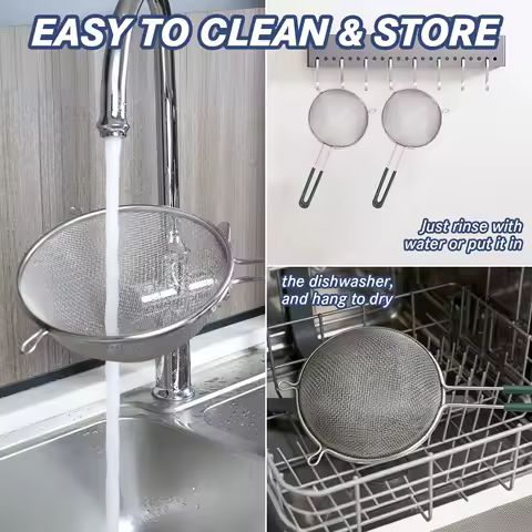 tastyWay Stainless Steel Juice &amp; Soya Milk Strainer Sieve Ultra Fine Mesh Oil Grid Fishing Dumplings Household Hotpot Leaky Spoo