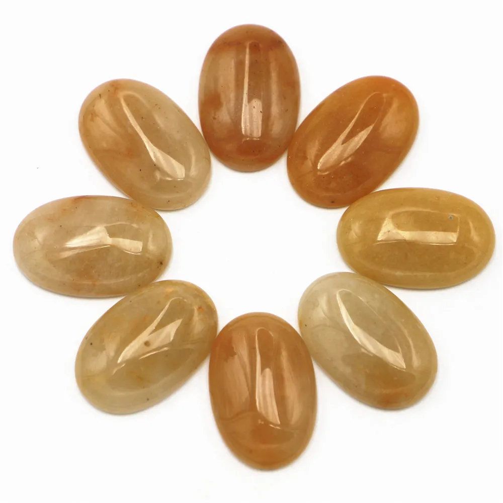 New 30x20mm Natural Stone Oval Topaz CAB Cabochon Setting Beads Fit Women Jewelry Making Supplies 12Pcs Wholesale Free Shipping