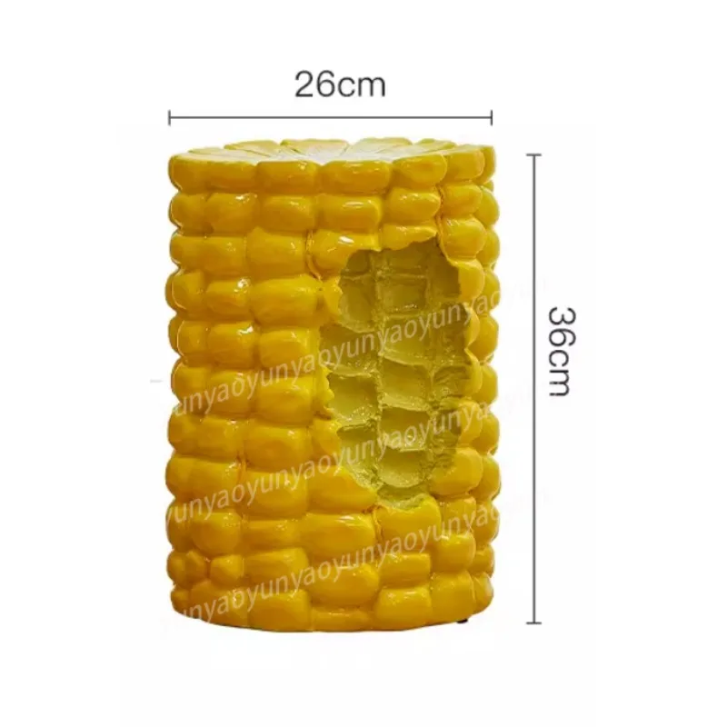 Corn Stool Trendy Home Burger Stool Chair Corn Cob Ornament Resin Low Stool Decoration