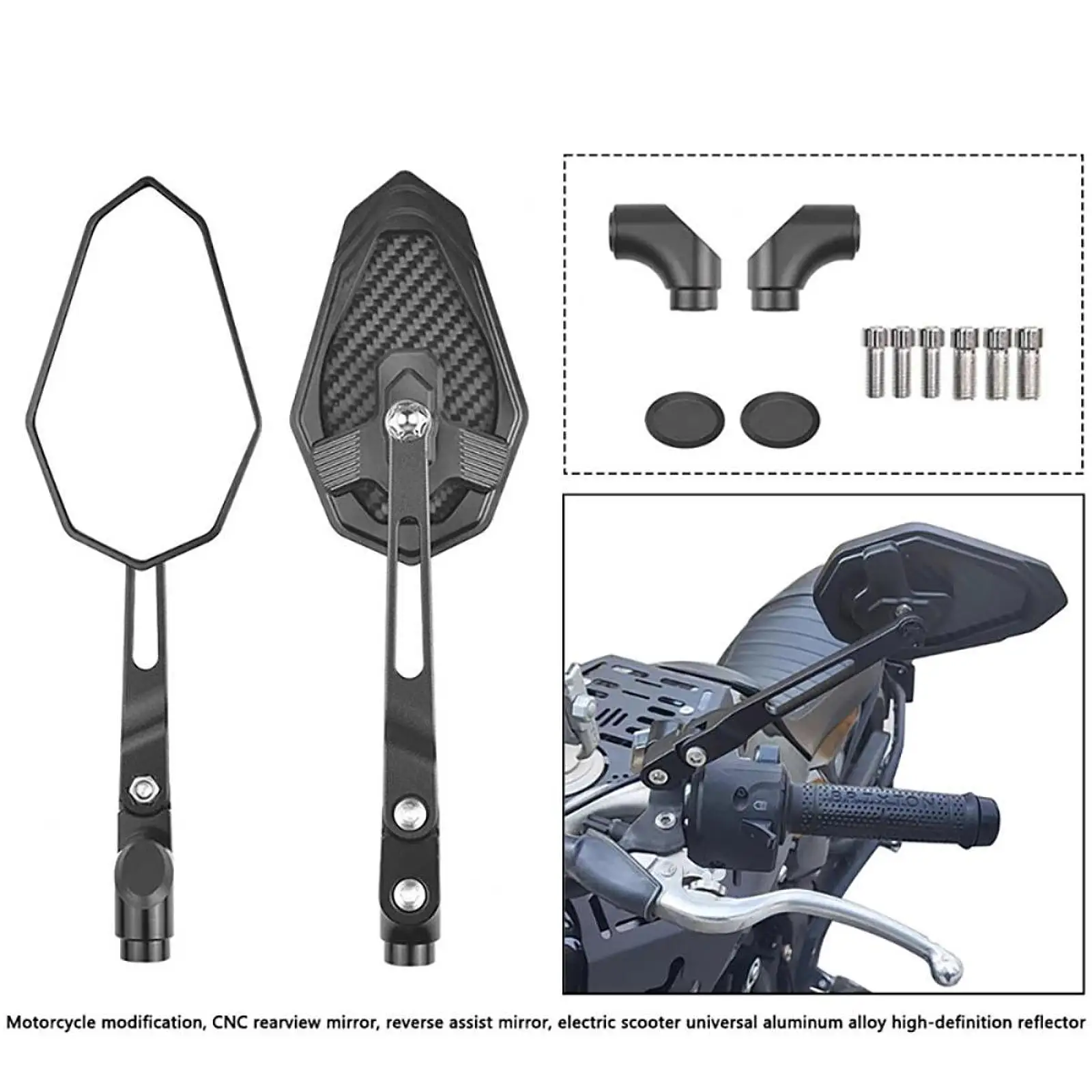 

Регулируемые складные зеркала заднего вида для мотоциклов из алюминия и карбона для MT07 MT09 Tracer 900