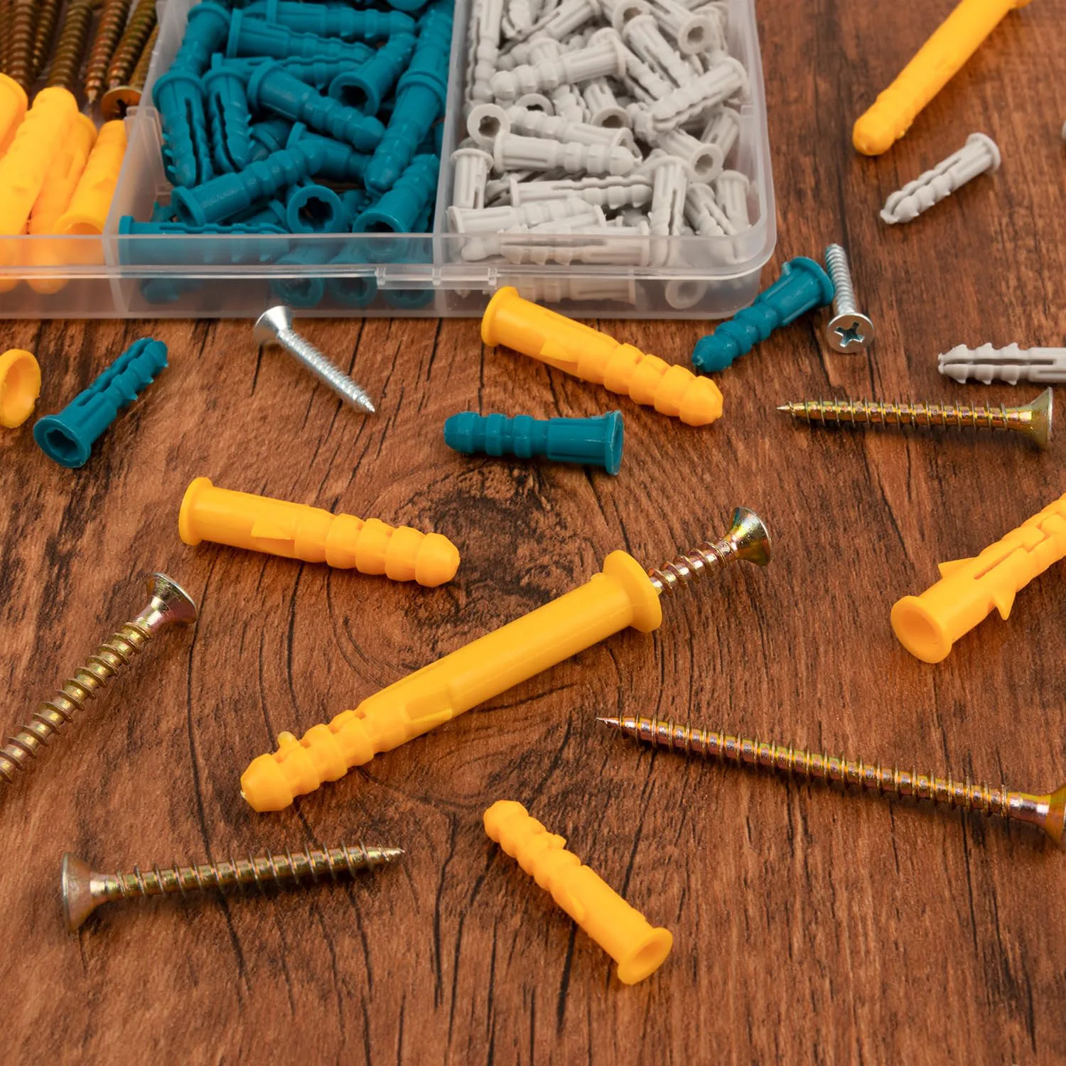 Expansion Rubber Plug Pipe Screw Set Expansion Rubber Plug with Screw Box 270pcs Drywall Anchors Carbon Steel Screws Combo Pack