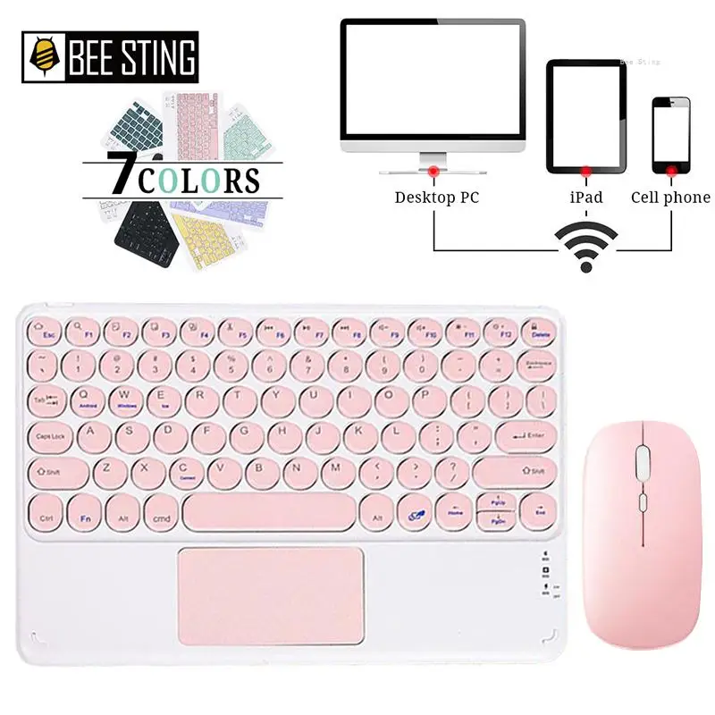 

Bluetooth Keyboard Mouse With Touchpad For iPad Xiaomi Pad5 Samsung Huawei Tablet Portable Wireless Mini Teclados Korean Spanish