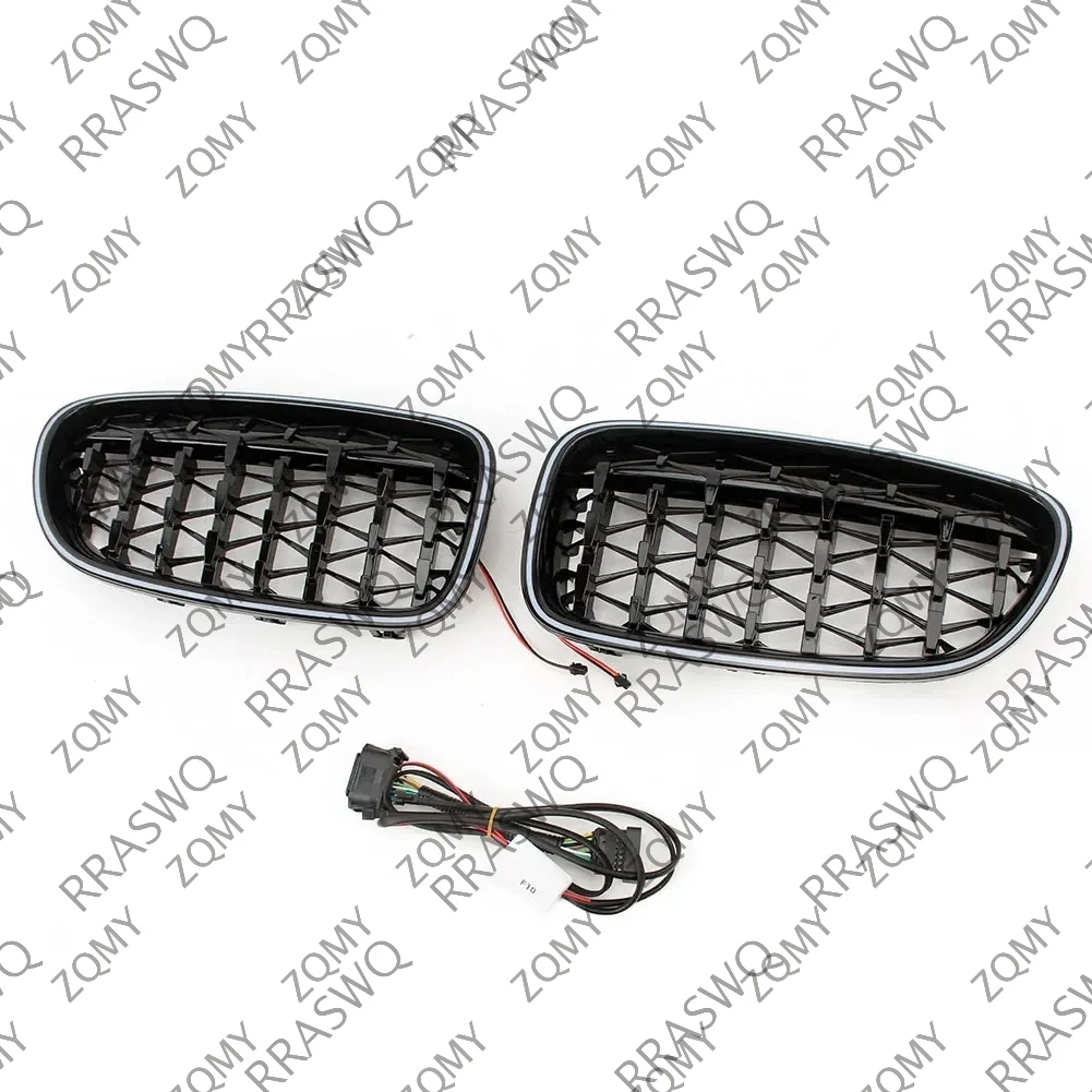 Car LED White Front Bumper Grill Front Kidney Grille For BMW 5 Series F10 F11 2010-2016 2011 2012 2013 2014 2015 image 3
