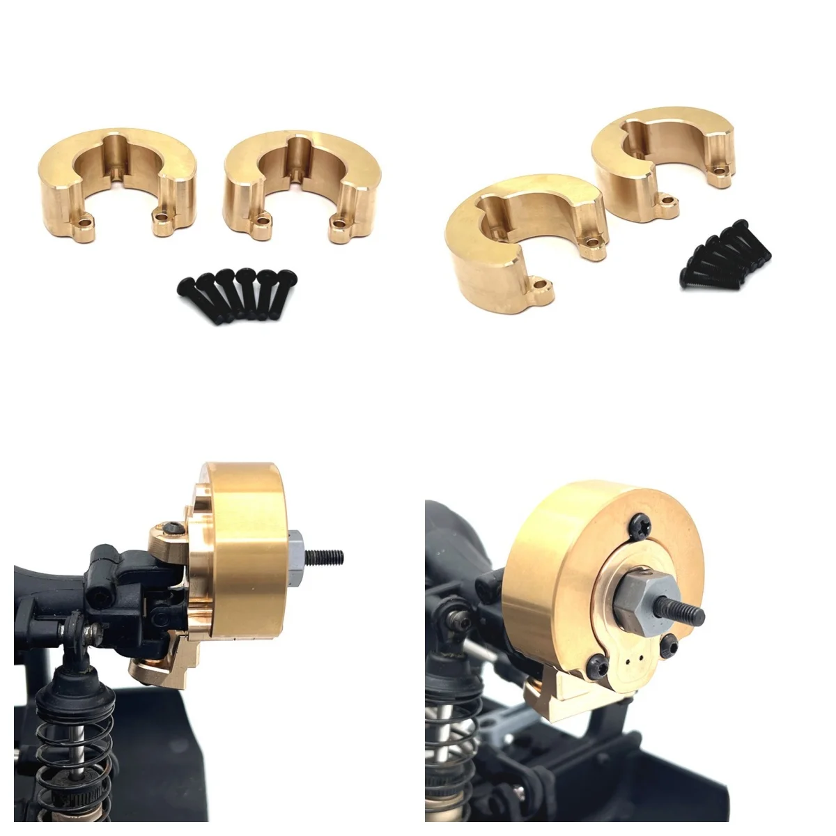 Easy Control 1/10 YK4106 YK4107 Remote Control Vehicle Accessories - Metal Upgrade - Brass - Front Wheel Weight Block
