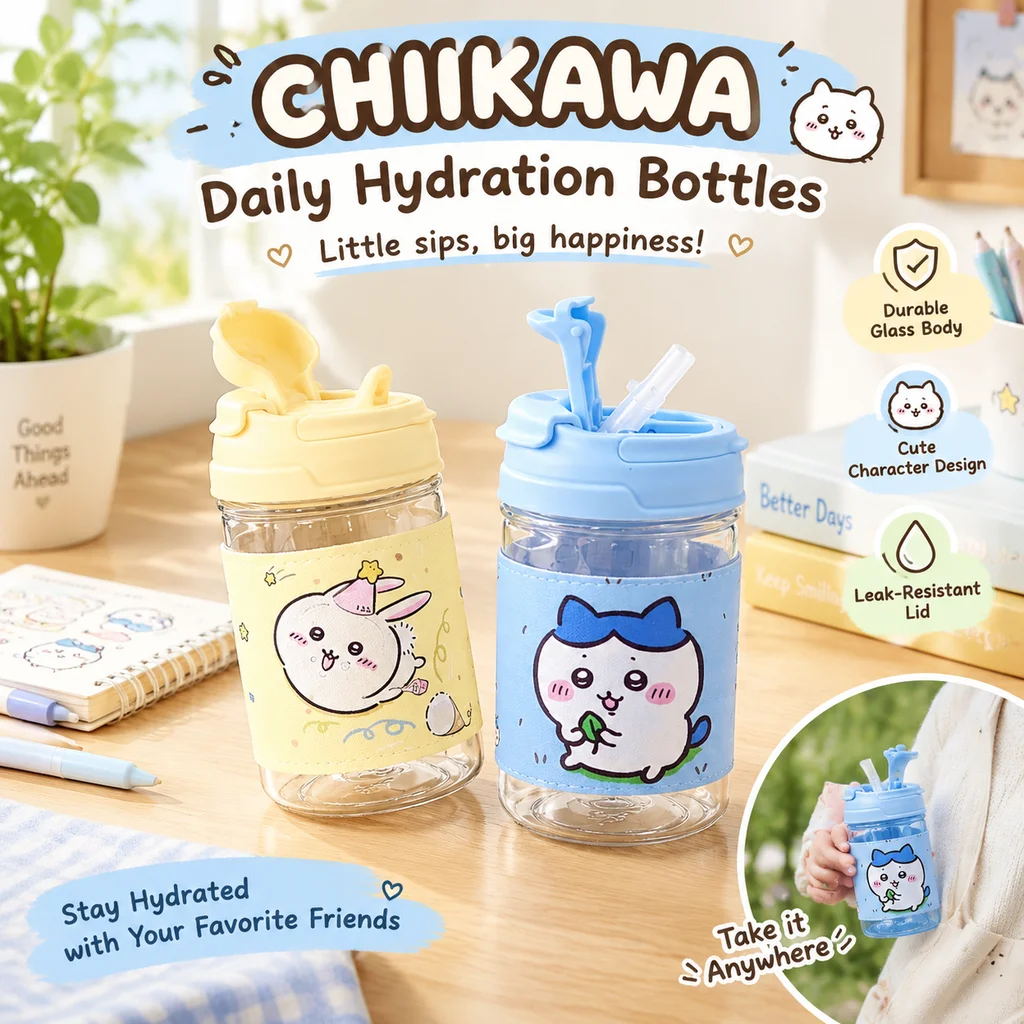 Reusable Straw - Gelas Sedotan Ganda Chiikawa Hachiware yang
