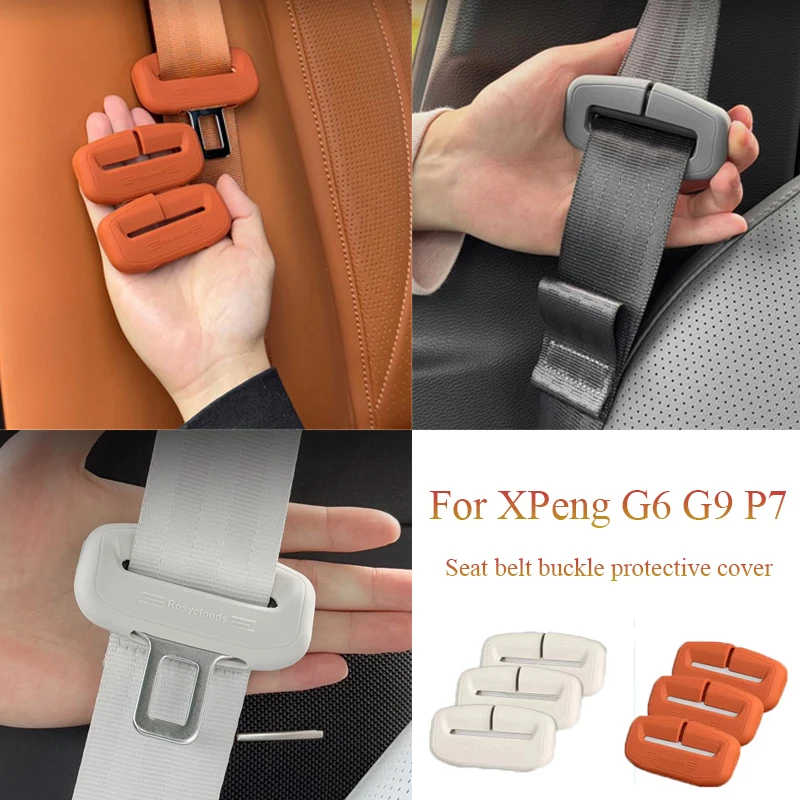 

For XPENG G6 G9 P7 Plus M03 2023-2025 Seat Belt Silicone Cover Anti-Crash Non-Slip Buckle Protector Car accessories Interior