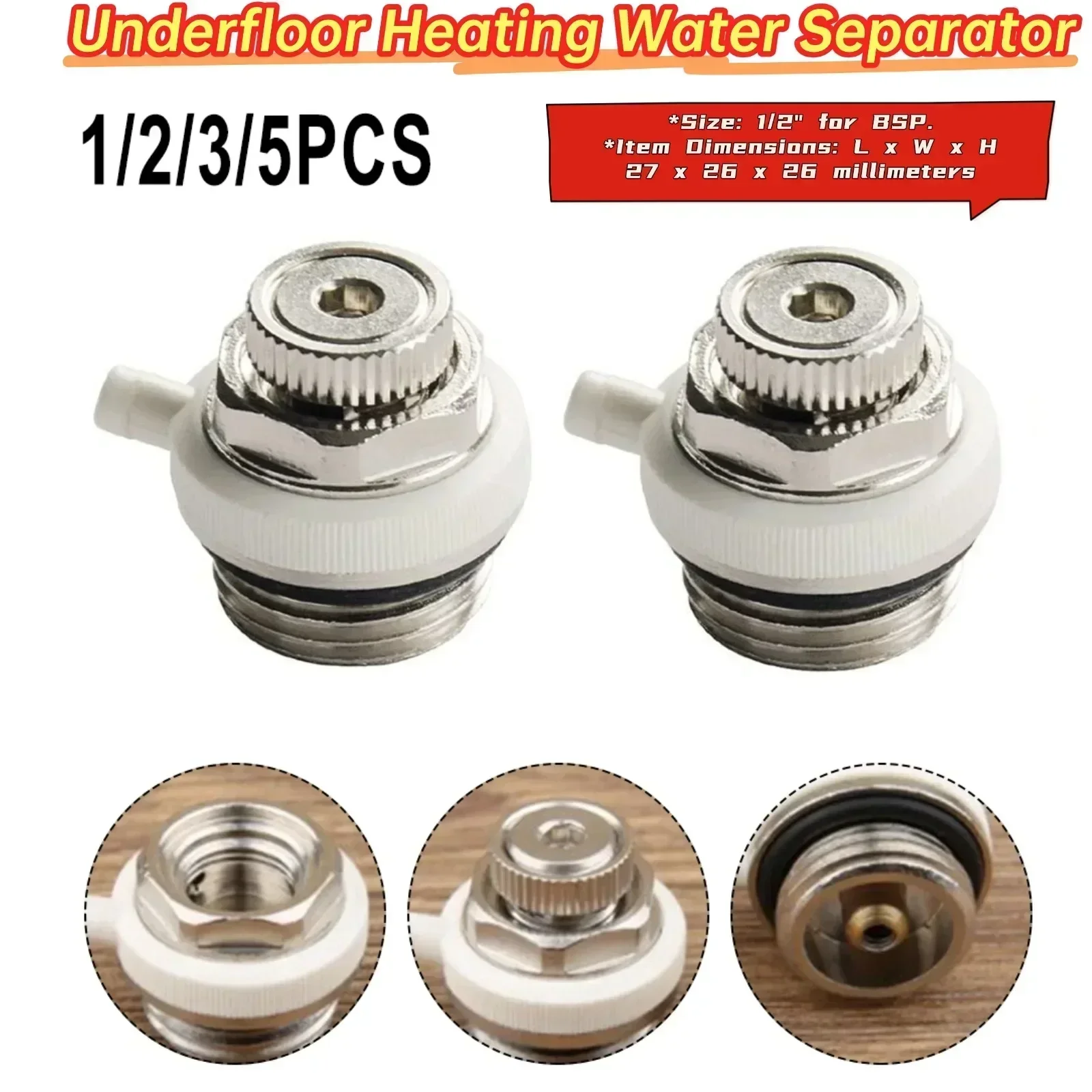 

5/3/2/1 шт. автоматический вентиляционный клапан, водоотделитель для подогрева пола для всех обычных радиаторов с резьбой 1/2 дюйма