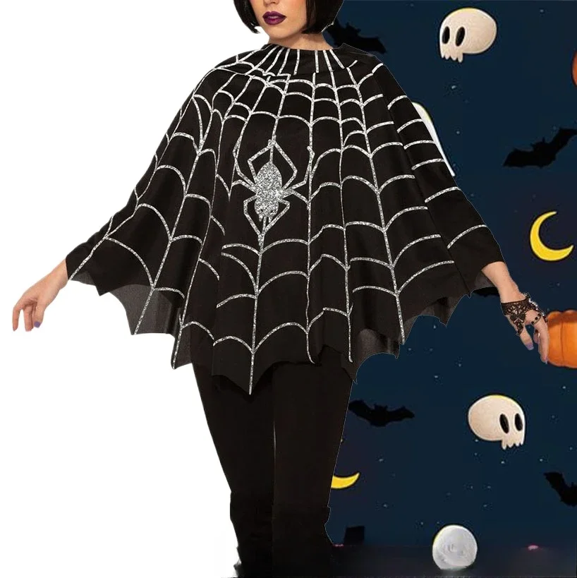 

Halloween women's holiday costume vampire cosplay stage show party costume spider cape