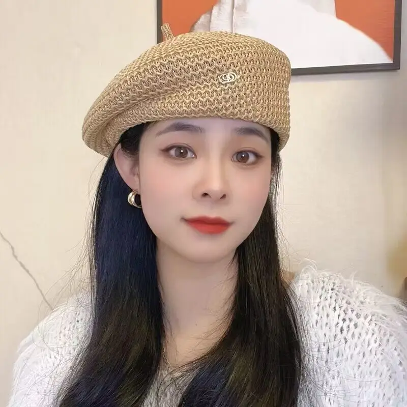 Y2K خمر قبعة موزع الصحف القبعات بلون تنفس ربيع الخريف قبعات كوريا الهيب هوب الشرير نمط الصيف ملحق الرسامين قبعة