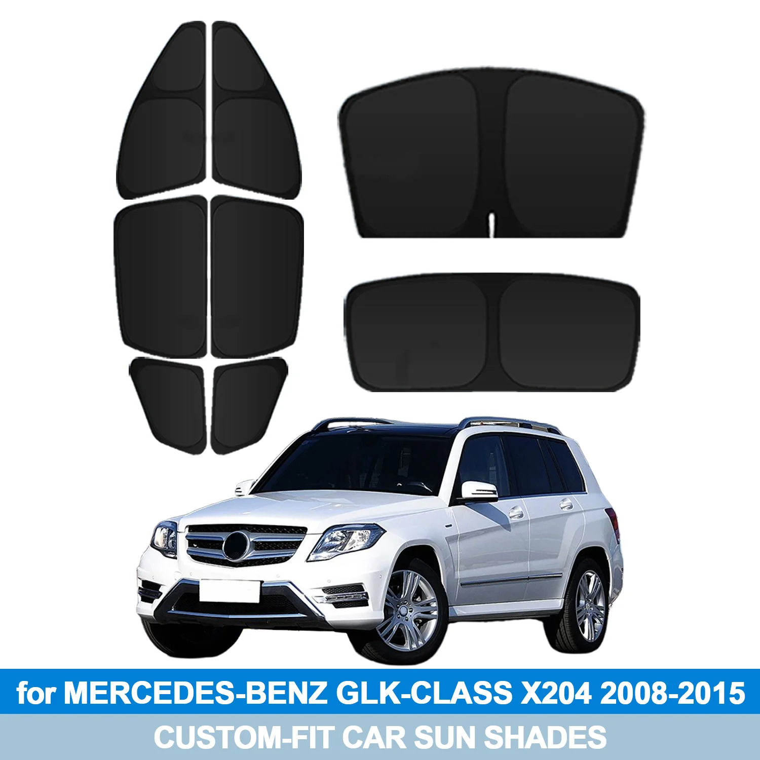 

For MERCEDES-BENZ GLK-CLASS X204 2008-2015 Windshield Sun Shade Side Window Shades Cover Sun Visor Shield Privacy Protection