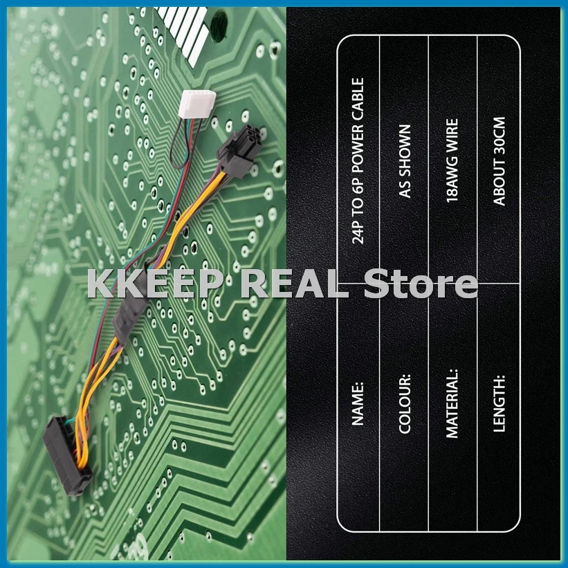 ATX PSU Power Supply Cable PCIe 6 Pin to ATX 24 Pin Power Supply Cable 24P to 6P for 600 G1 600G1 800G1 Mainboard-ABAM