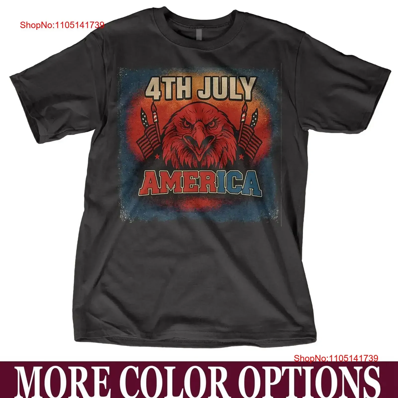 

Футболка с патриотическим орлом на 4 июля, празднование свободы, флаг США, винтажная стираная уличная одежда, топ для повседневной носки, дышащая
