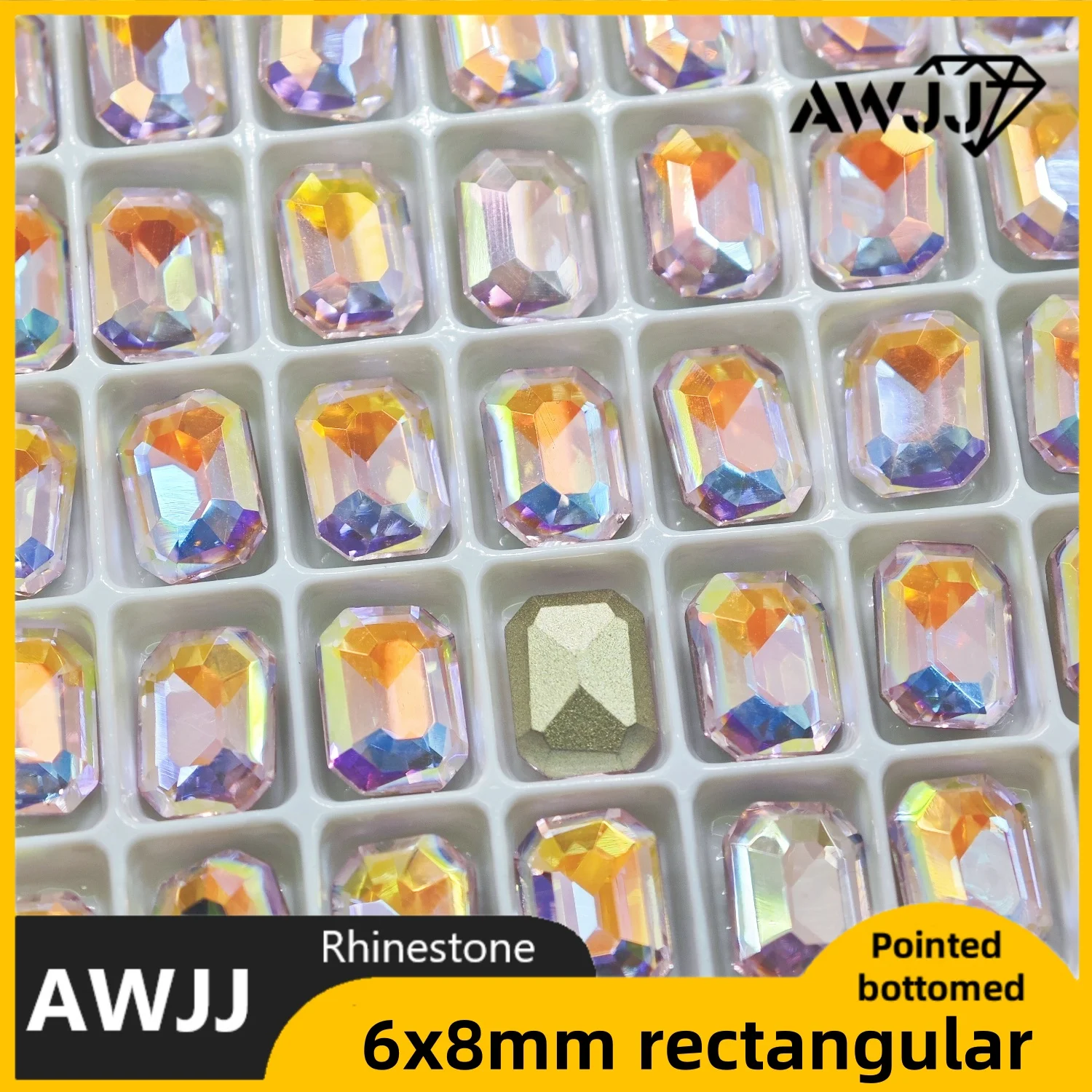 コニャックピンクドロップハート蝶形の尖った底の装飾宝石イヤリングネックレスネイルジュエリーアクセサリーに使用