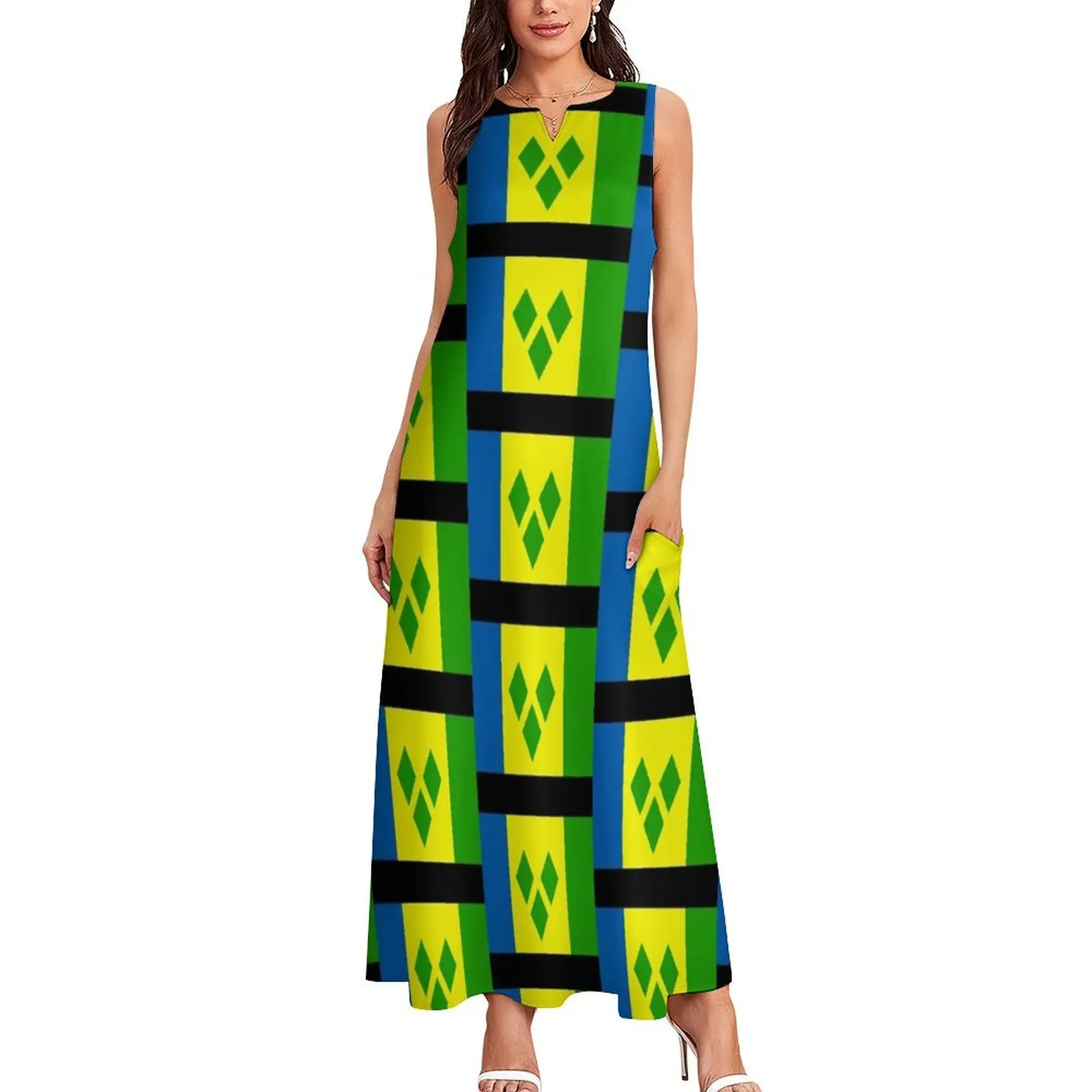 Saint Vincent and The Grenadines Long Dress Cocktail of dresses loose women's dress Dress