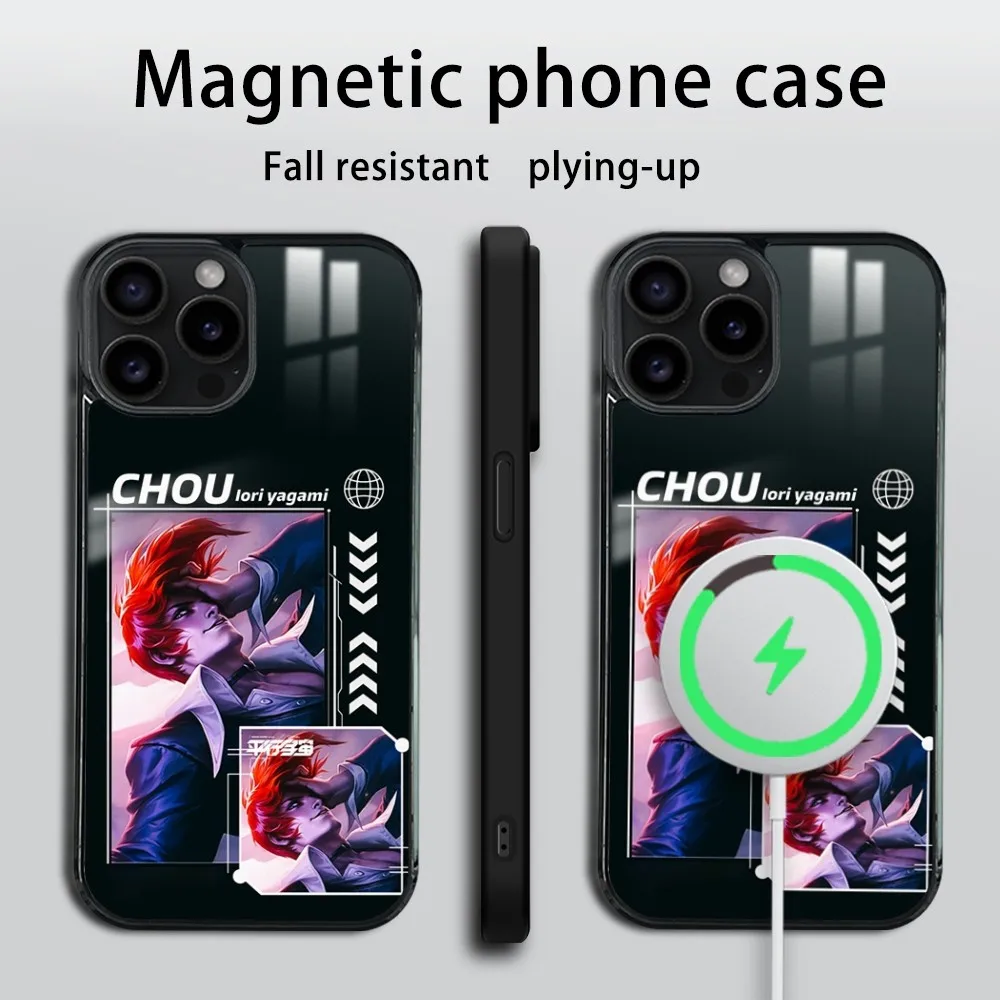 K-King Of Fighters Lori Yagami Phone Case For iPhone 16 15 14 13 12 11 Pro Max Plus Mini Magsafe Mirror Wireless Magnetic Cover